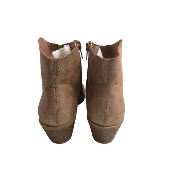 TIME &‎ TRU Shiny Zipper Booties Size 8 Brown - Picture 3 of 12